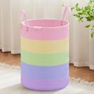 Cesto de roupa suja VIPOSCO Tall 72L com alça de couro Rainbow