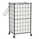 Cesto de roupa suja WOWLIVE com rodas 100L preto e branco