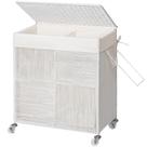Cesto de roupa suja WOWLIVE Double com tampa 115L de capacidade branco Cesto de roupa suja WOWLIVE Double com tampa 115L de capacidade branco