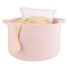 Cesto de roupa suja XUANGUO Corda de algodão rosa grande 56x36 cm