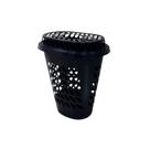 Cesto de roupas 60lts elegance grande oval com tampa para banheiro lavanderia casa arqplast