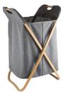 Cesto de Roupas Com Pé e Tampa em Bambu Grey - Mimo Style Cesto de Roupas Com Pé e Tampa em Bambu Grey - Mimo Style