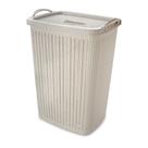 Cesto de Roupas com Tampa 40L Trama Branco Plasútil