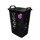 Cesto de Roupas com Tampa 45L Belgrado Cinza Chumbo