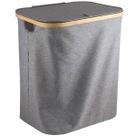 Cesto de Roupas Com Tampa em Bambu Grey - Mimo Style