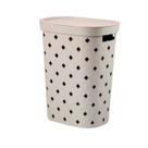Cesto de Roupas com Tampa Puffer 49 L Light Gray Coza