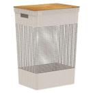 Cesto de Roupas Grid 49L Tampa Bambu CG455 - Ou Cesto de Roupas Grid 49L Tampa Bambu CG455 - Ou