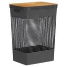 Cesto de Roupas Grid 49L Tampa Bambu CG455 - Ou