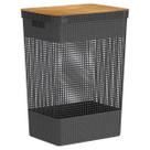 Cesto de Roupas Grid 49L Tampa Bambu Preto CG455PTF - Ou Cesto de Roupas Grid 49L Tampa Bambu Preto CG455PTF - Ou