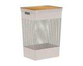Cesto de Roupas Grid c/ Tampa de Bambu 49 L Bege OU