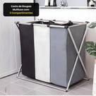 Cesto de Roupas Multiuso 3 Compartimentos