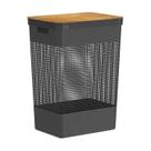Cesto de roupas Ou 49L com tampa de bambu Linha Grid