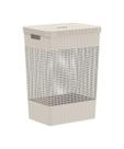 Cesto de Roupas OU Grid com Tampa 49 Litros Bege