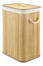 Cesto De Roupas Sujas Bambu Retangular Tampa Banheiro Lavabo