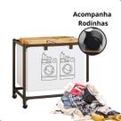 Cesto de Roupas Sujas Simples Multiuso Com Rodas Lavanderia Banheiro Organização