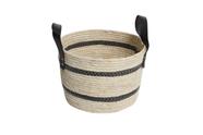Cesto de Seagrass com alças de couro