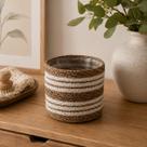 Cesto Decorativo Organizador Multiuso Cachepot Em Fibra Natural Seagrass Com Forro Cesto Decorativo Organizador Multiuso Cachepot Em Fibra Natural Seagrass Com Forro