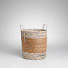Cesto Decorativo Organizador Multiuso Em Fibra Natural Redondo Alto 30cm