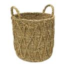 Cesto Decorativo Organizador Roupas Acessórios Seagrass Caubi com Alça 25x28cm Mek