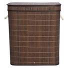 Cesto Duplo com Tampa em Bambu Escuro 53x60 cm - Mimo Style - BM20200