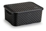 Cesto Eco Organizador Rattan P Com Tampa