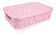 Cesto Eco Rattan Com Tampa Baixo Médio 4,5L