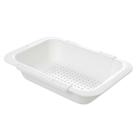 Cesto Escorredor Ajustável Pia Cozinha Multiuso Fruta Salada Branco