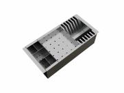 Cesto Escorredor Inox 3 Módulos Para Cuba Calha Úmida 42cm Cesto Escorredor Inox 3 Módulos Para Cuba Calha Úmida 42cm