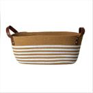 Cesto Fibra Natural Algodão Mocca Com Alça 38 X 22 X 17 CM