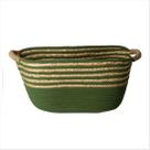 Cesto Fibra Natural Algodão Verde Com Alça 46 X 28 X 20 CM