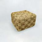 Cesto Fibra Natural Artesanal Quadrados Design Cubo Luxo