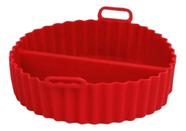 CESTO FRITADEIRA ELÉTRICA REDONDA DUPLA FLACE SILICONE cor: vermelho