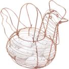Cesto Galinha Porta Ovos Aramado Decorativo 12 Ovos Branco
