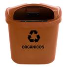 Cesto Individual Coleta Seletiva 40 L Para Poste Ou Parede Marrom