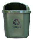 Cesto Individual Coleta Seletiva 40 L Para Poste Ou Parede Verde