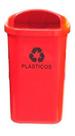 Cesto Individual Para Coleta Seletiva Vermelho Sem Poste 50l