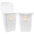 Cesto Infantil Organizador Roupas Brinquedos Pratico Portatil Com Tampa Cor Branco