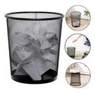 Cesto Lixeira Metal Aramado Telado 10L Redondo Vazado Escritorio Sala Consultorio Decorativo Preto