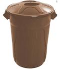 Cesto Lixeira Plastico Tipo Balde 60l Marrom