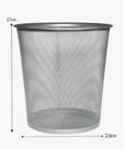 Cesto Lixo Metal Tela Prata 10 L