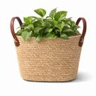 Cesto M Fibra Natural Mocca Retangular 30 cm Com Alça Casa