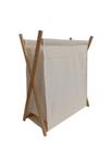 Cesto Multiuso em Tecido com Suporte Bambu 52x31x58cm
