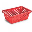 Cesto Multiuso Organizador Médio 20x15,5x6,5Cm Vermelho Cesto Multiuso Organizador Médio 20x15,5x6,5Cm Vermelho