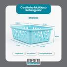 Cesto Multiuso Organizador Médio Azul 20x15,5x6,5Cm Cesto Multiuso Organizador Médio Azul 20x15,5x6,5Cm