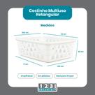 Cesto Multiuso Organizador Médio Branco 20x15,5x6,5Cm Cesto Multiuso Organizador Médio Branco 20x15,5x6,5Cm