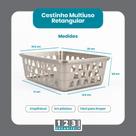 Cesto Multiuso Organizador Médio Cinza 20x15,5x6,5Cm Cesto Multiuso Organizador Médio Cinza 20x15,5x6,5Cm