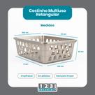Cesto Multiuso Organizador Médio Cinza 20x15,5x6,5Cm Cesto Multiuso Organizador Médio Cinza 20x15,5x6,5Cm