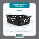 Cesto Multiuso Organizador Médio Preto 20x15,5x6,5Cm Cesto Multiuso Organizador Médio Preto 20x15,5x6,5Cm