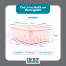Cesto Multiuso Organizador Médio Rosa 20x15,5x6,5Cm