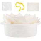 Cesto OIAHOMY 30x20x13cm Corda de Algodão Trançada Branco